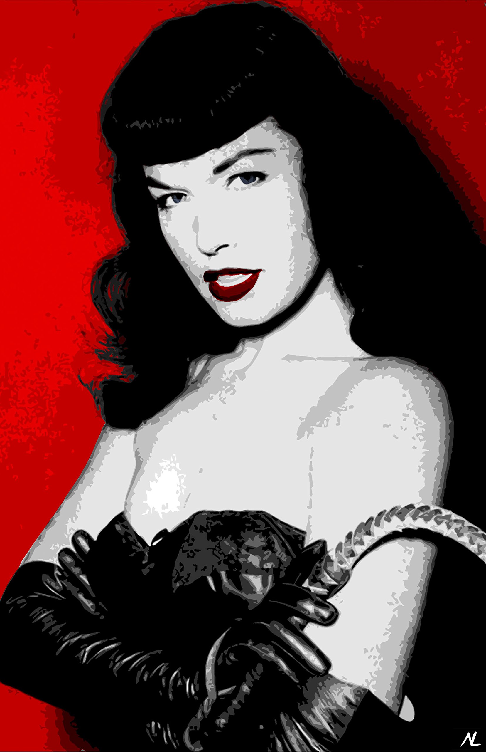 Amazon.com: NLopezArt Bettie Page Pin-up Girl Icon Pop Art Poster